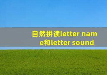 自然拼读letter name和letter sound